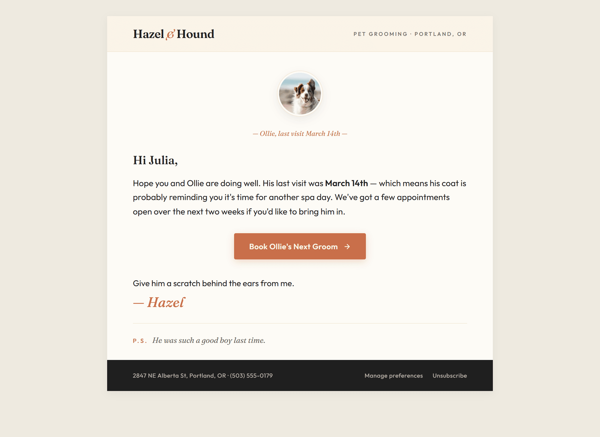 Email template mockup